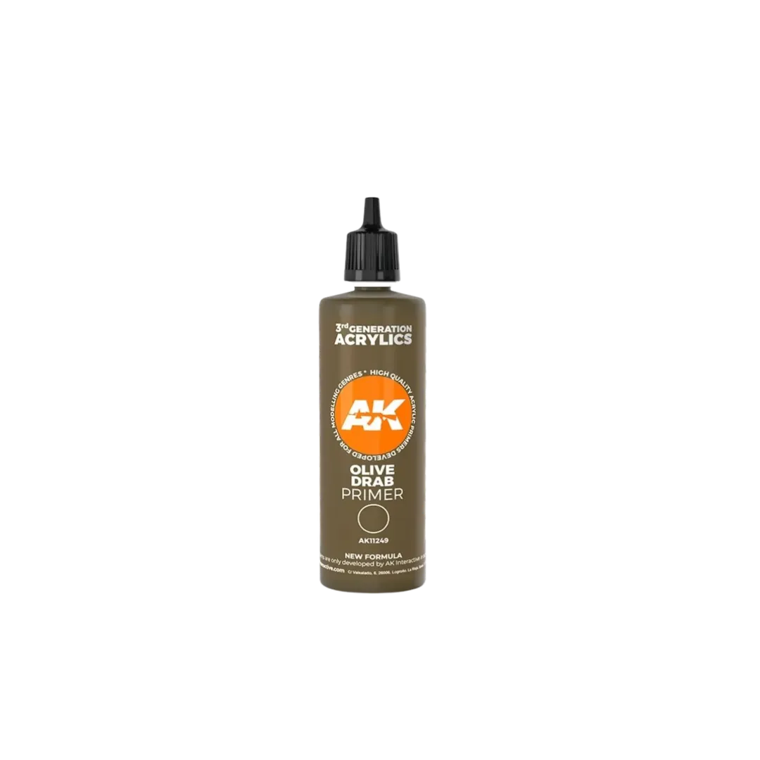 Olive Drab Surface Primer 100 ml-AK-Interactive-Radaddel