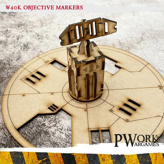 MDF Terrain Only Objective Radar Towers-PWork Wargames-Radaddel