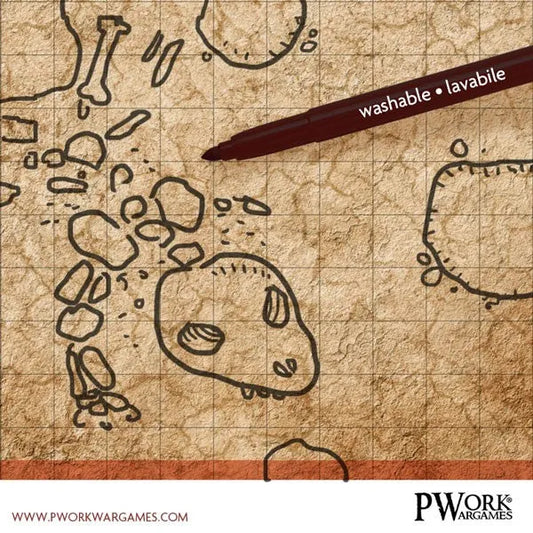 RPG Rewritable Combat Map Desert 24x24"-PWork Wargames-Radaddel