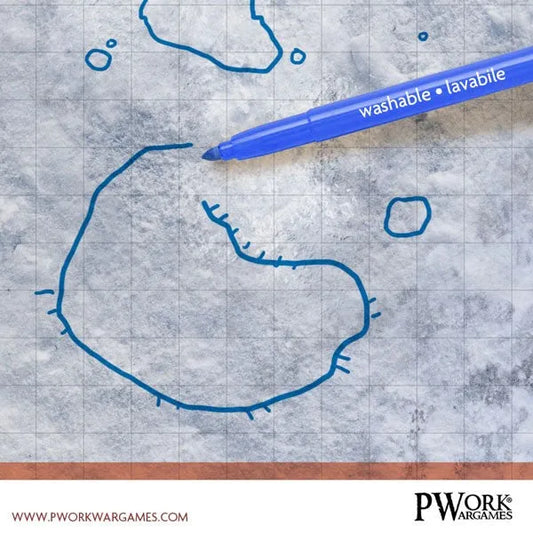 RPG Rewritable Combat Map Snow Plain 24x24"-PWork Wargames-Radaddel