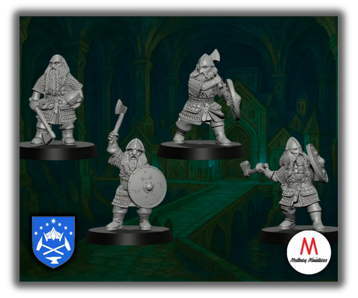 Dwarf Warriors with Axe and Shield-Pasch Spiele-Radaddel