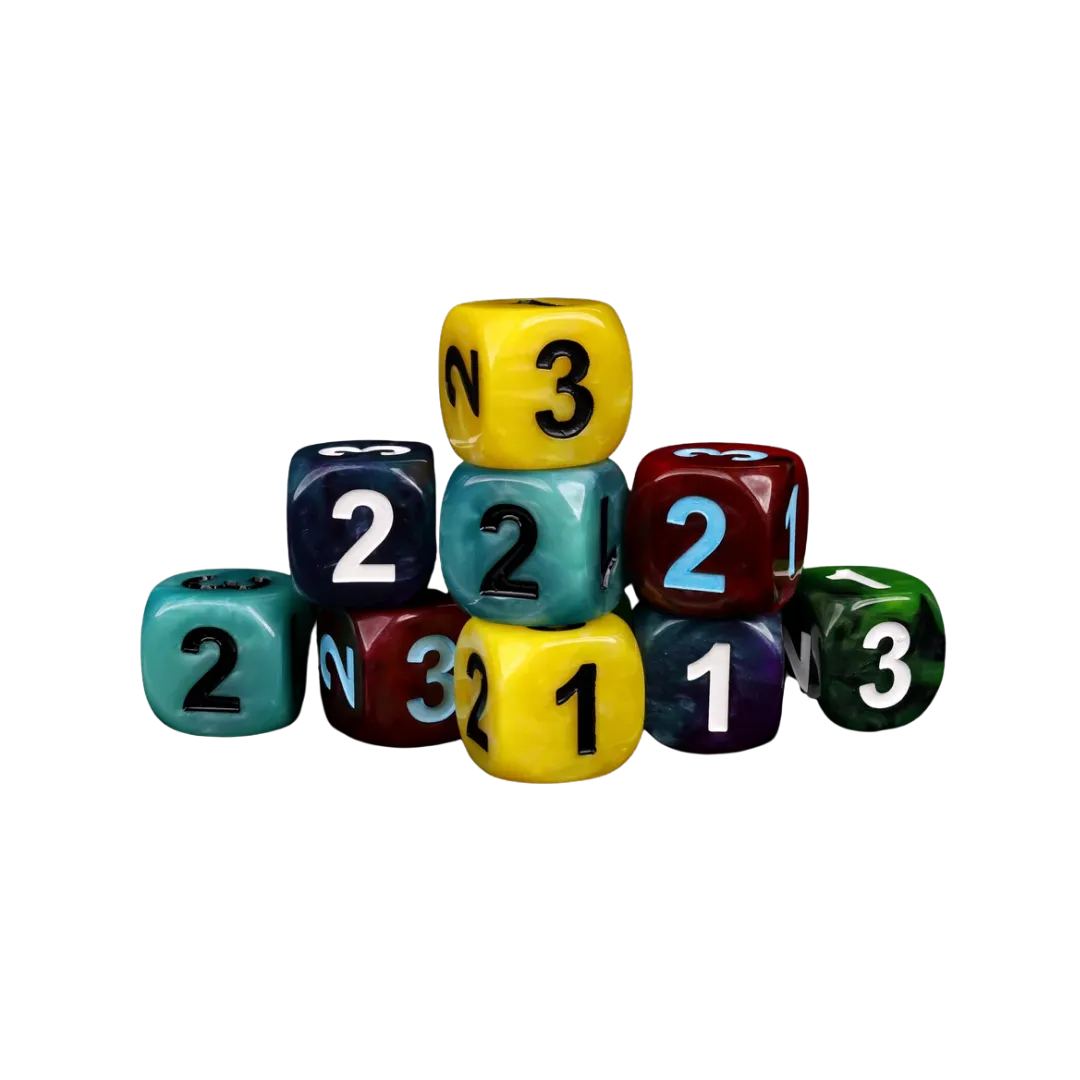 D3, Six Sided - Variety Black and White (10 Stück)-Baron of Dice-Radaddel