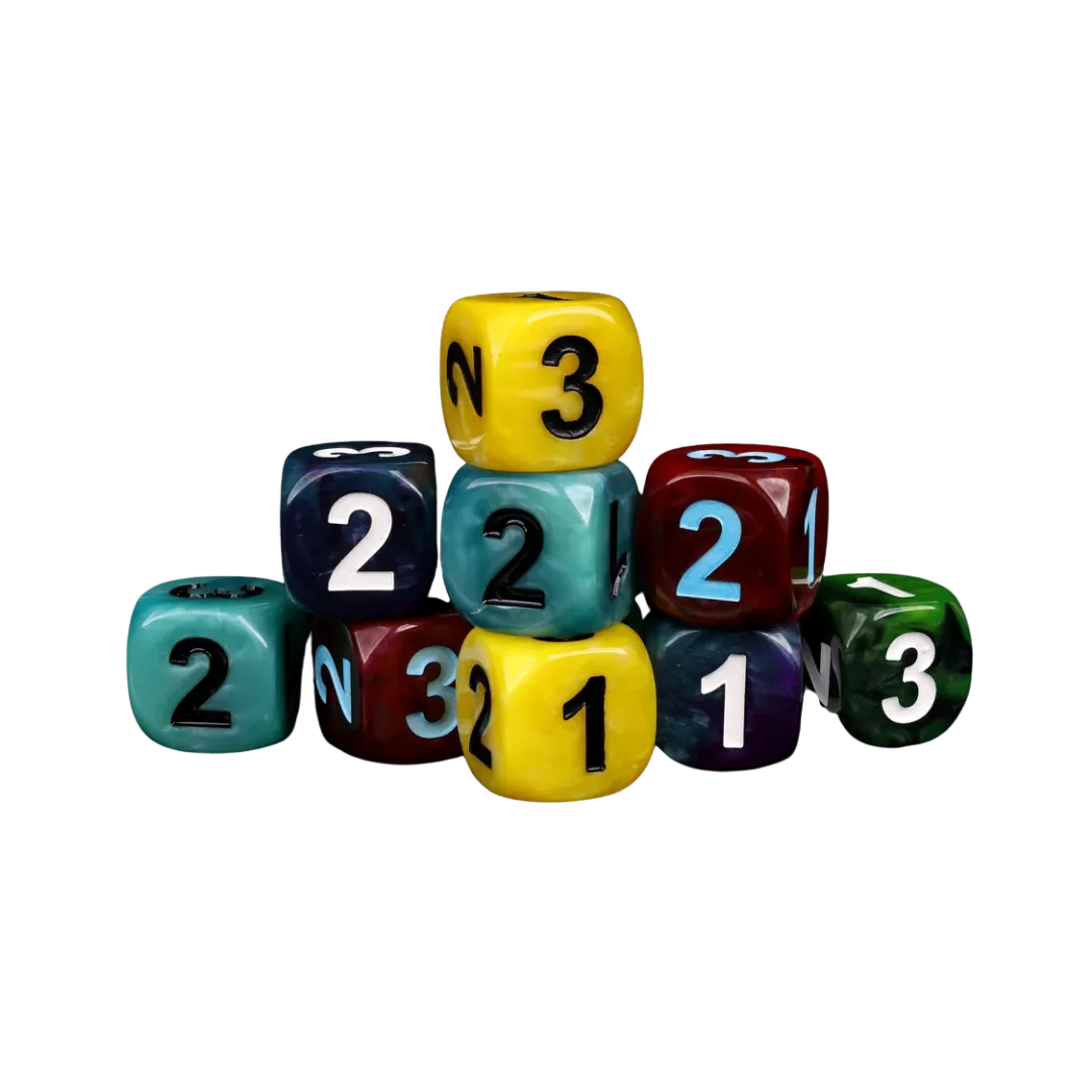 D3, Six Sided - Yellow (10 Stück)-Baron of Dice-Radaddel
