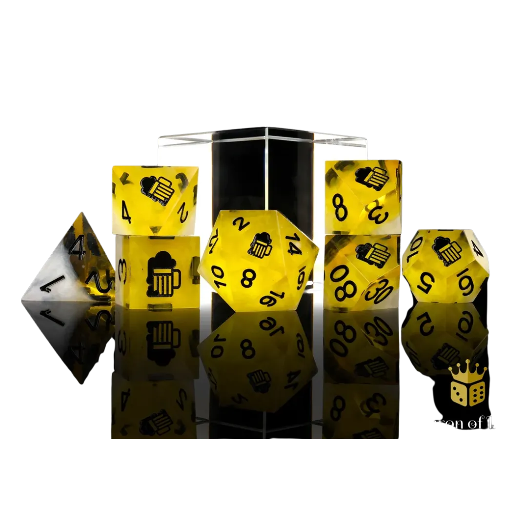 Draft Beer! Sharp Edge RPG Dice Set (7 Stück)-Baron of Dice-Radaddel