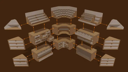 Schubladenmodul 3 - Ecke - OM03-HobbyZone-Radaddel