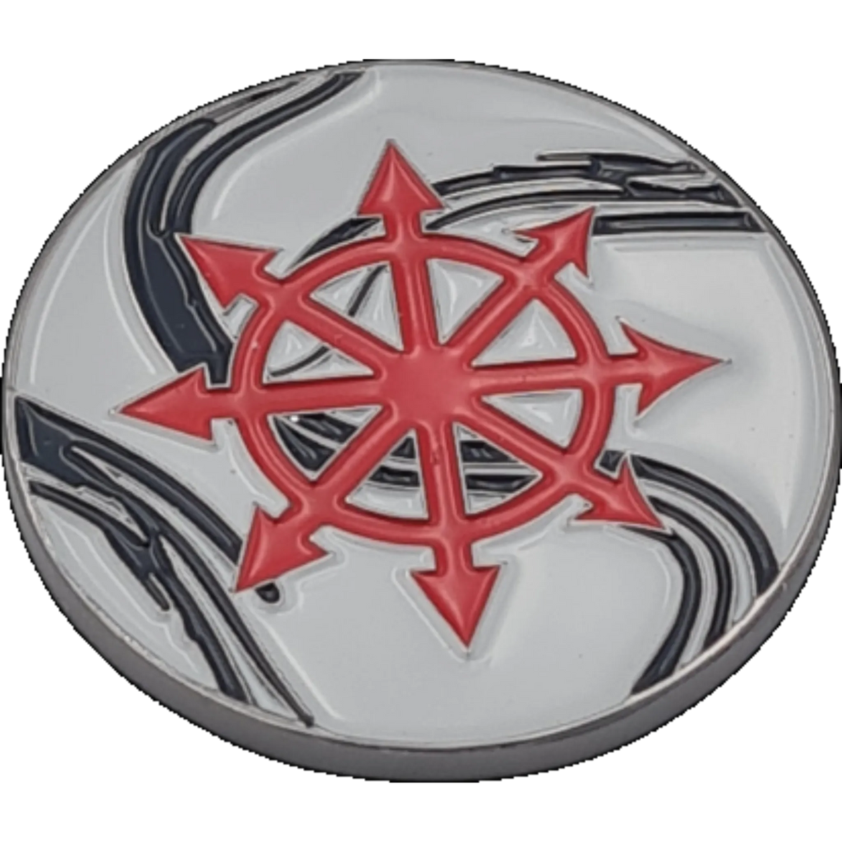 40mm Metal Coin - Marbled Chaos Star-Baron of Dice-Radaddel