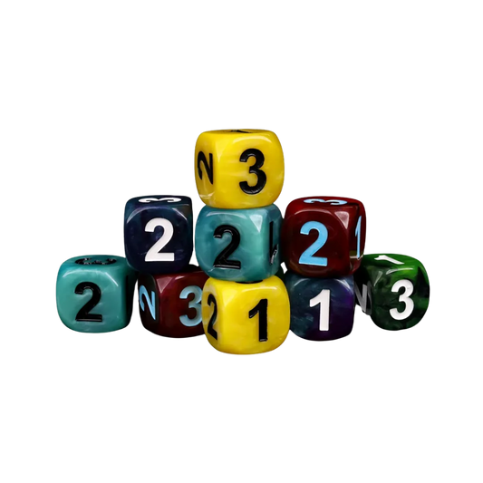 D3, Six Sided - White (10 Stück)-Baron of Dice-Radaddel
