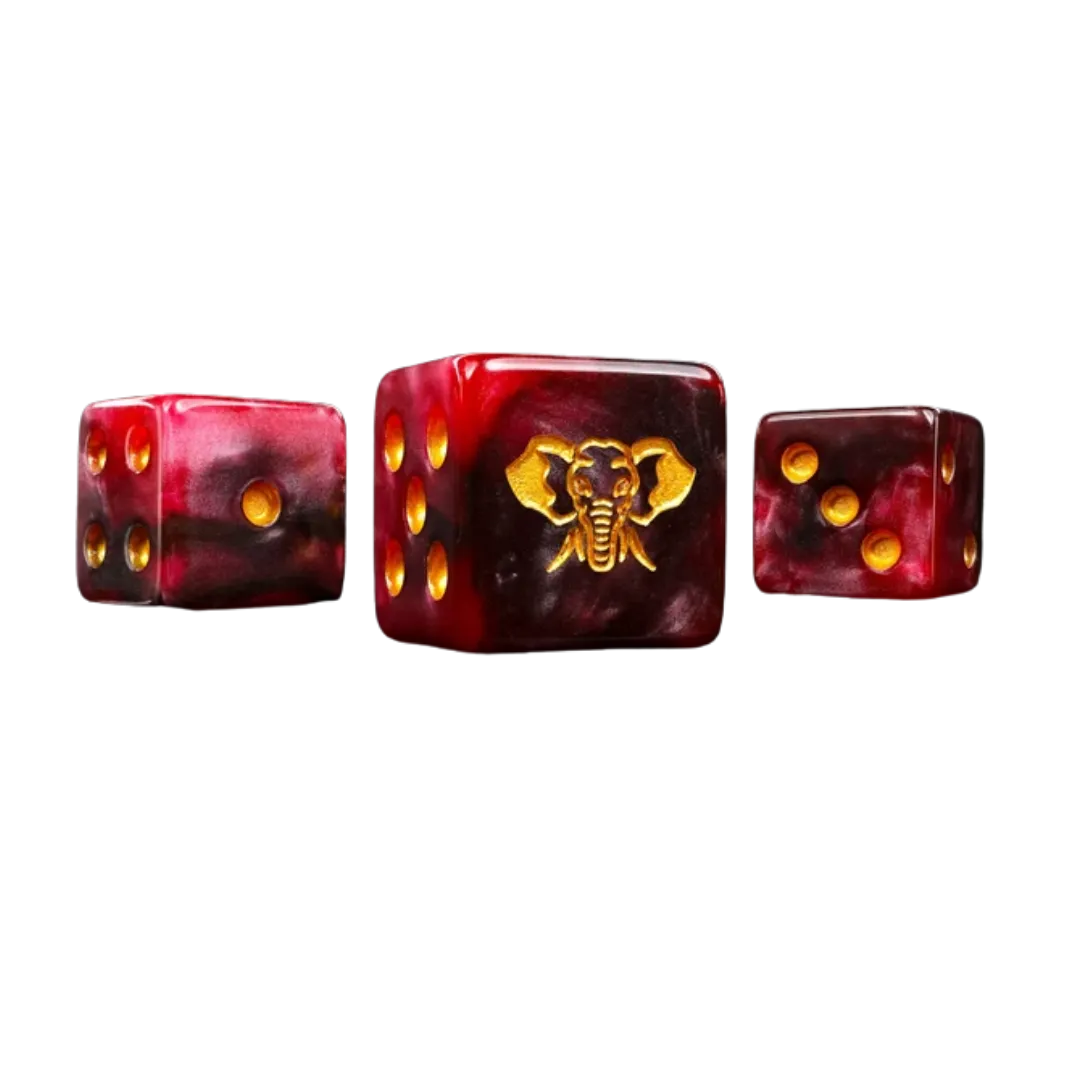 Four Tusked Elephant Dice 16mm Square (10 Stück)-Baron of Dice-Radaddel