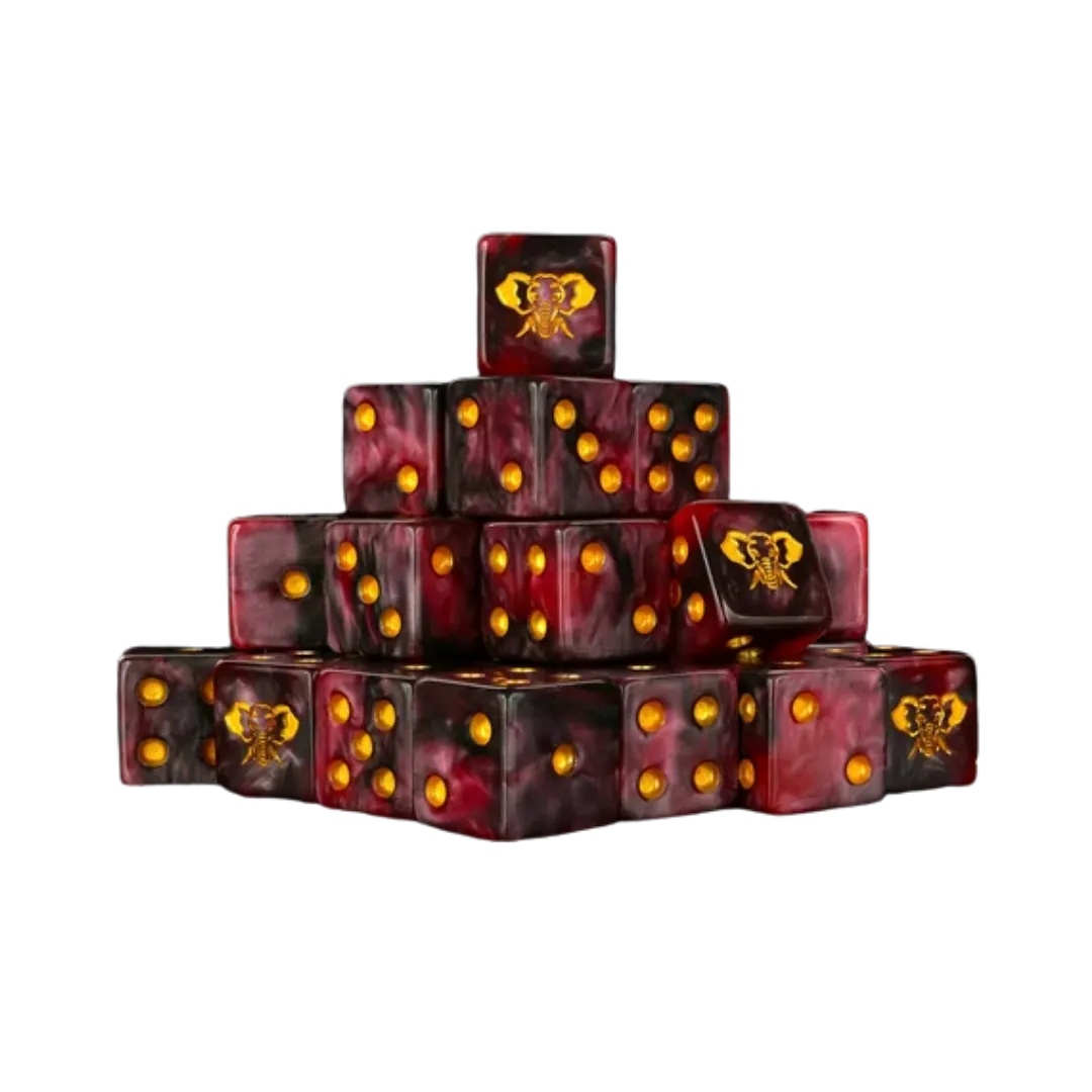 Four Tusked Elephant Dice 16mm Square (25 Stück)-Baron of Dice-Radaddel