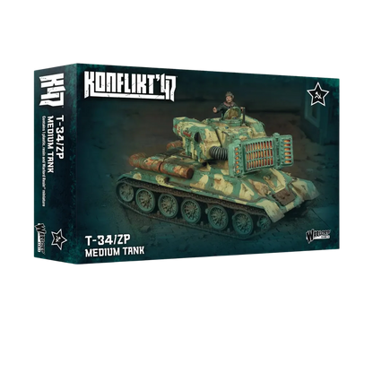 Konflikt '47 Soviet Bloc T-34/ZP Medium Tank-Warlord Games-Radaddel